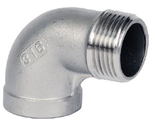 8mm S/S Elbow M/F